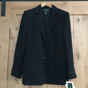 LAUREN RALPH LAUREN Wool Blazer Black Size 6